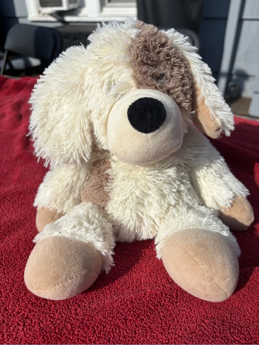Warmies Dog Plush cream and brown dog
